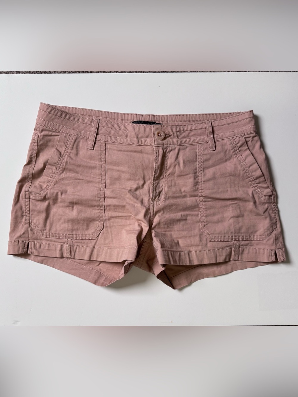 prAna Elle Shorts Women’s Size 10 Pink Organic Cotton Stretch 3" Inseam Pockets